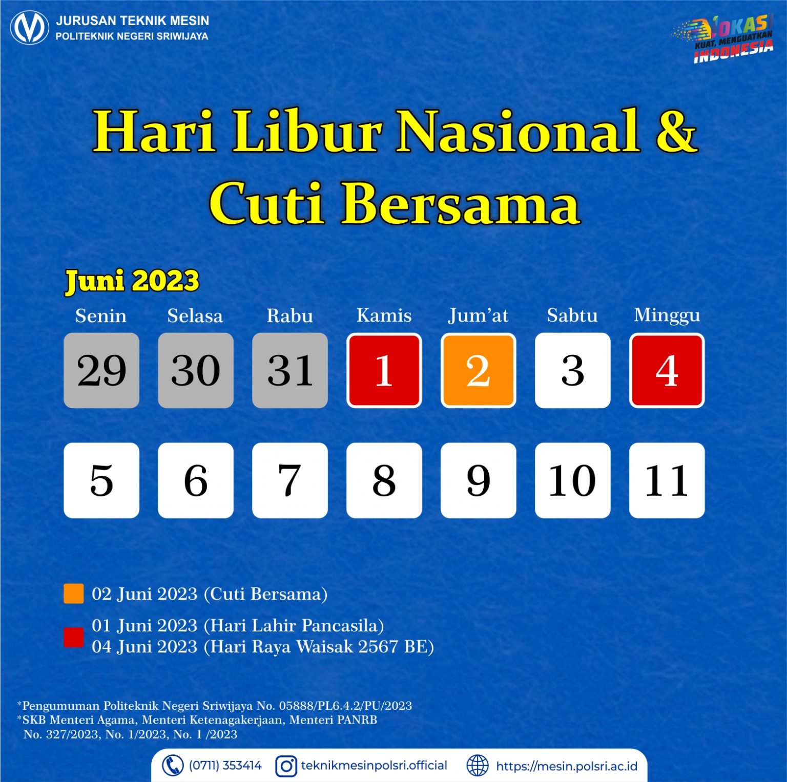 Hari Libur Nasional Dan Cuti Bersama 2023 – Teknik Mesin