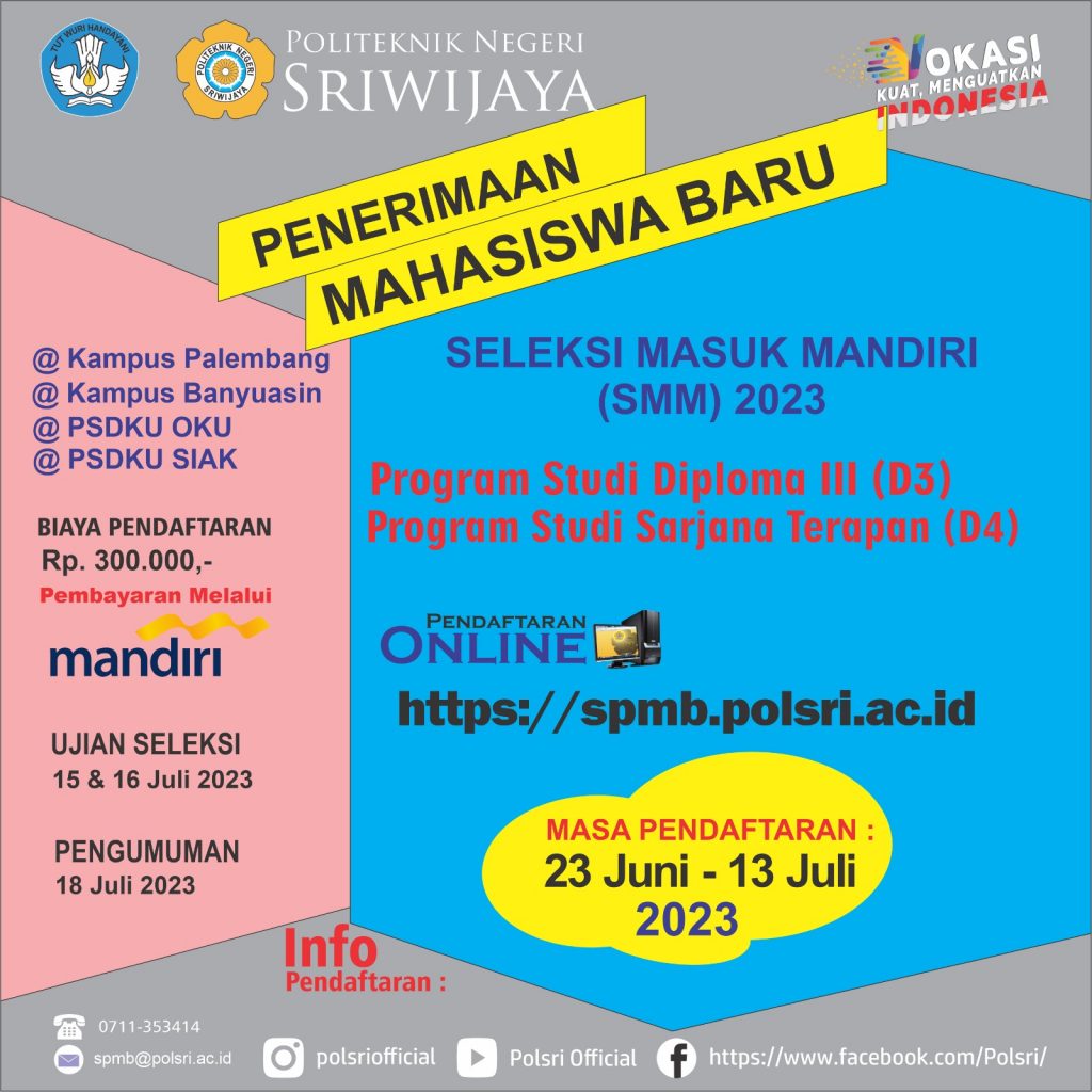 Seleksi Masuk Mandiri Smm Polsri 2023 Teknik Mesin