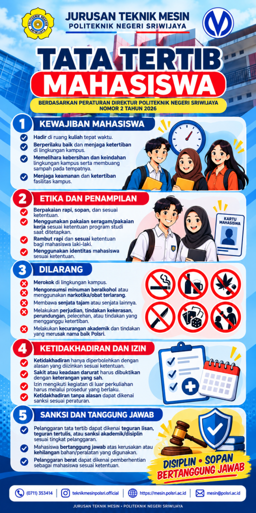 X-BANNER Tata Tertib Mahasiswa - Teknik Mesin Polsri 2026